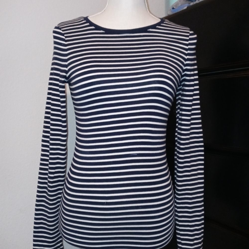 a new day Navy & White Striped Shirt